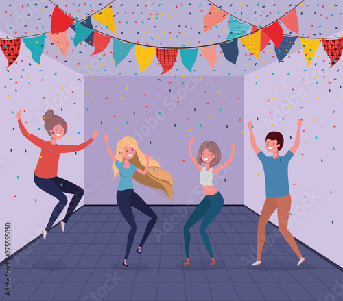 young people dancing in the room