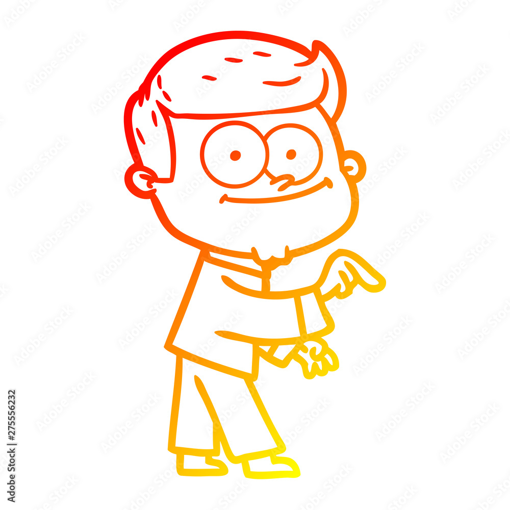 warm gradient line drawing cartoon happy man warm gradient line drawing cartoon happy man
