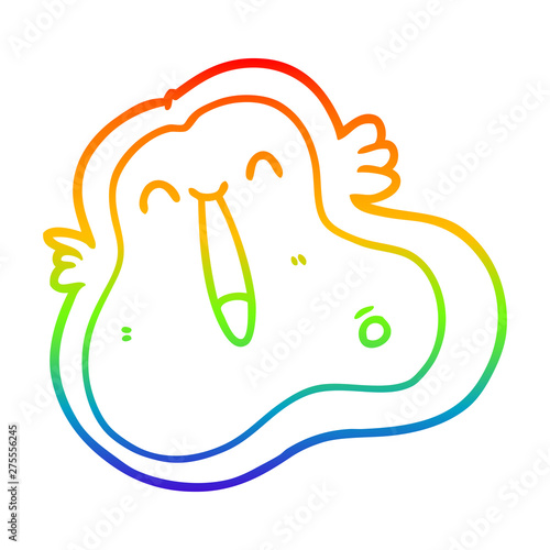 rainbow gradient line drawing cartoon germ