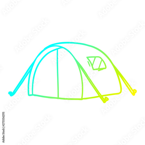 cold gradient line drawing cartoon tent