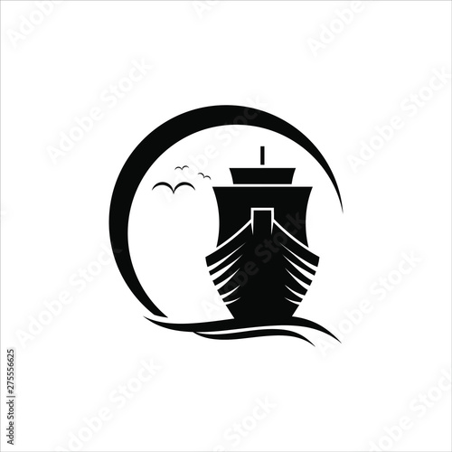 Transportation logo ship illustration