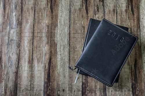 old book on wooden table