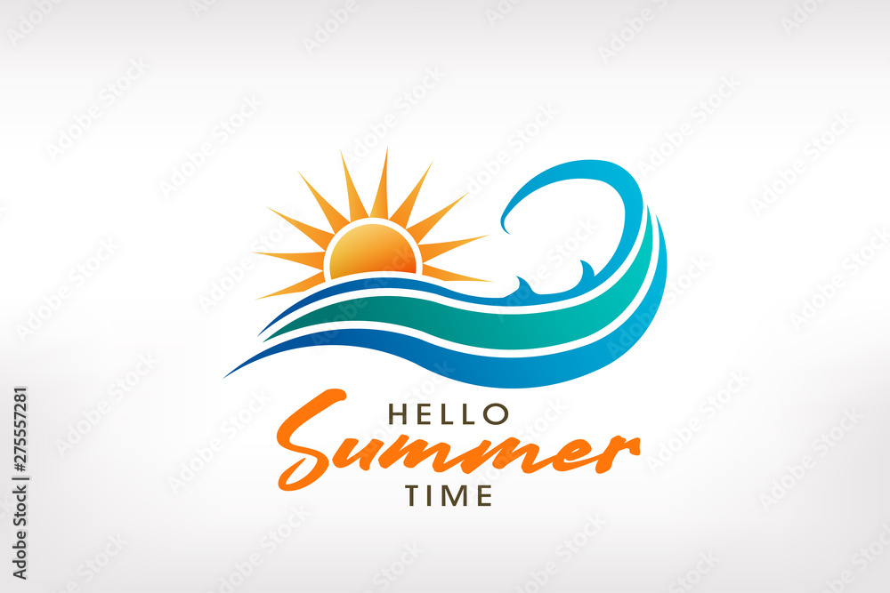 Sunny summer wave. Logo design Sunny summer wave. Logo design