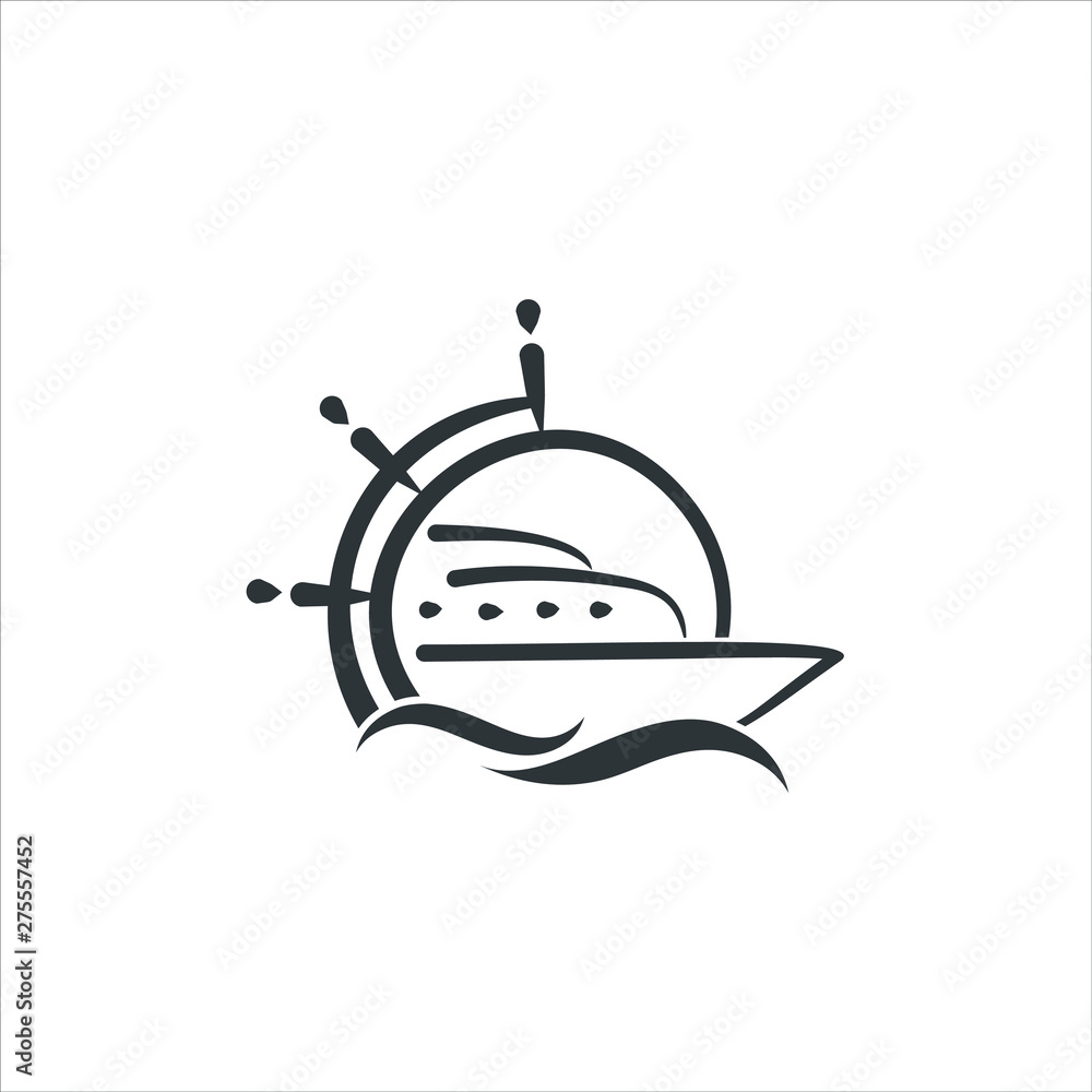 Fototapeta premium Transport logo ship yacht nautical vector