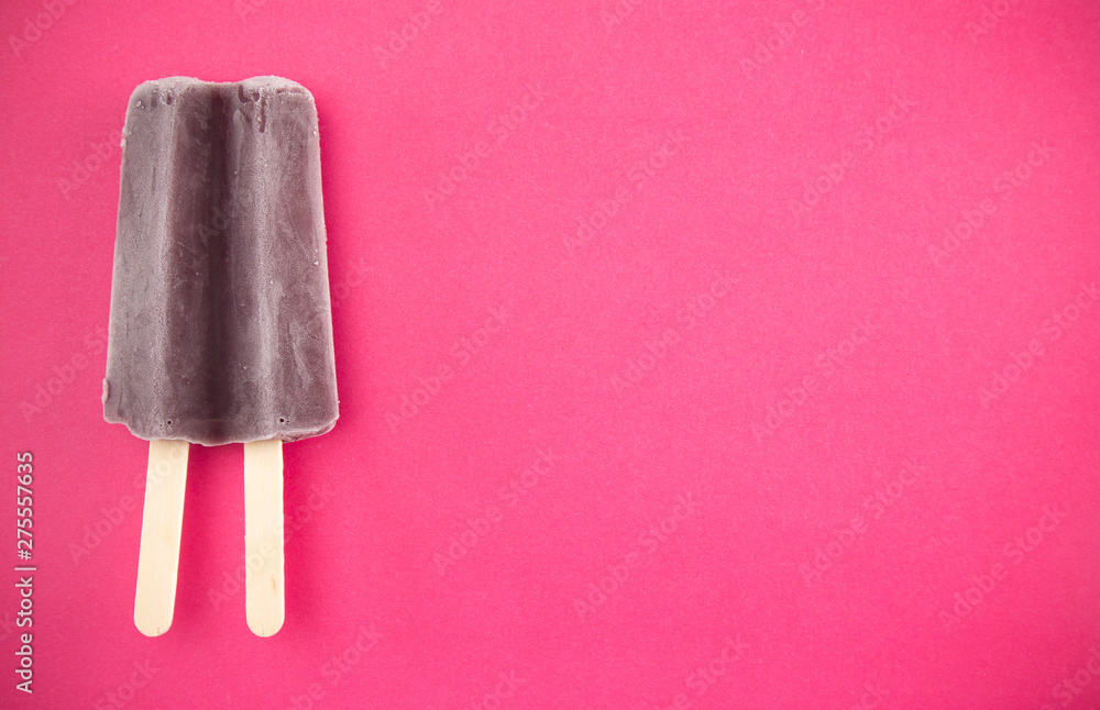 Popsicle on a Bright Pink Background Popsicle on a Bright Pink Background