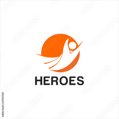 abstract icon heroes logo for privacy securing company