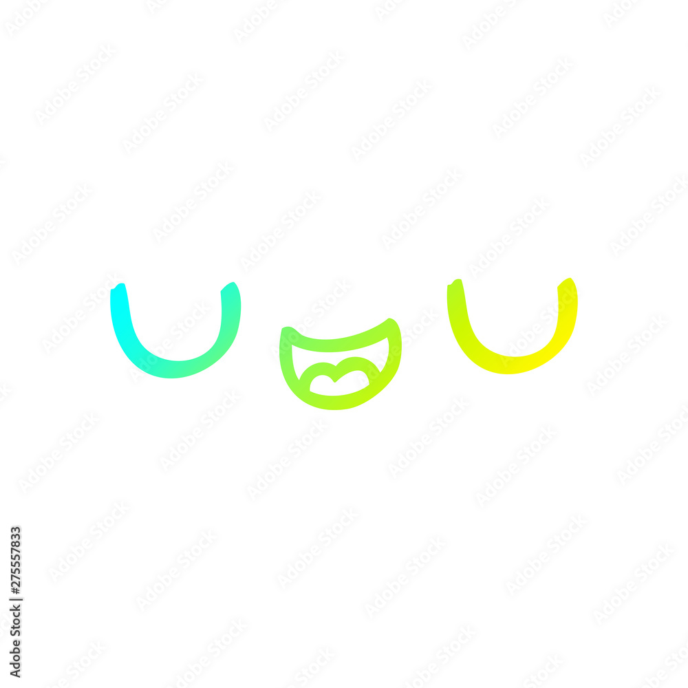 cold gradient line drawing cute cartoon face cold gradient line drawing cute cartoon face