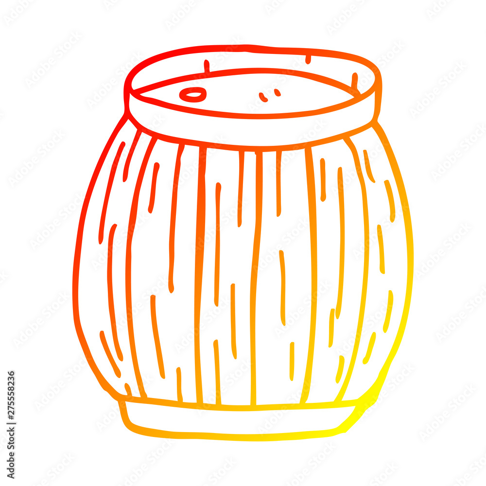warm gradient line drawing cartoon beer barrel warm gradient line drawing cartoon beer barrel