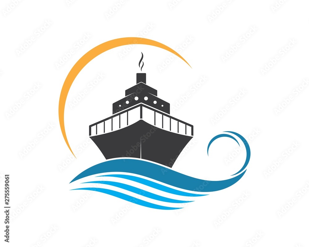 cruise ship Logo Template vector icon illustration
