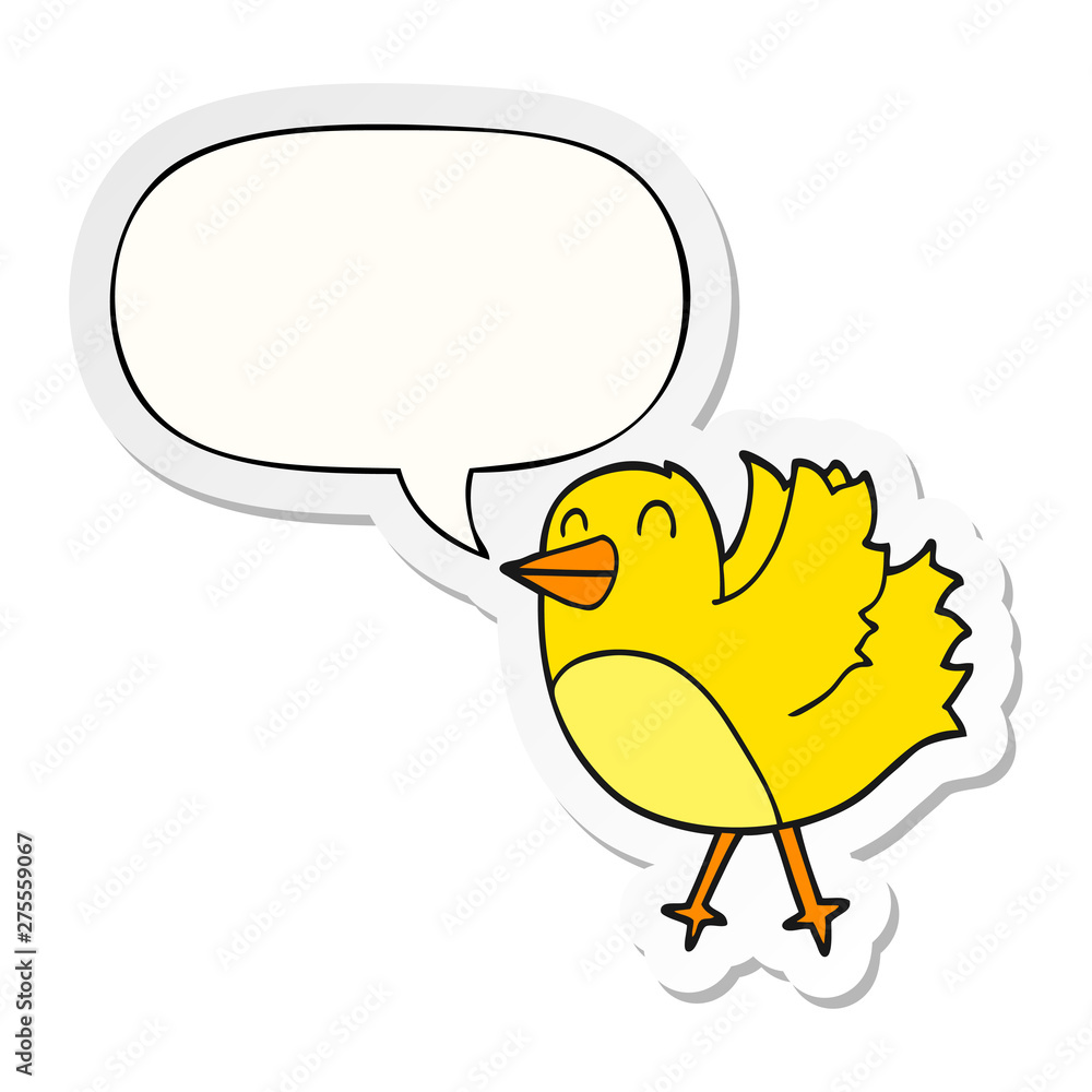 cartoon bird and speech bubble sticker cartoon bird and speech bubble sticker