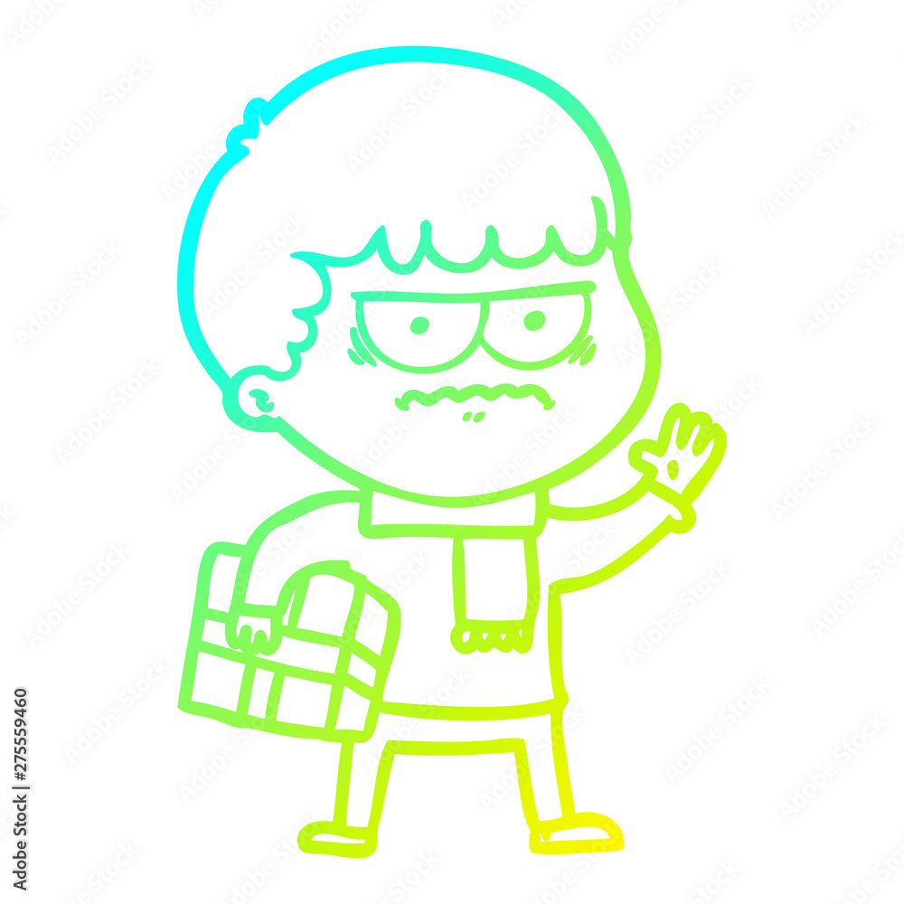 cold gradient line drawing cartoon illustration cold gradient line drawing cartoon illustration