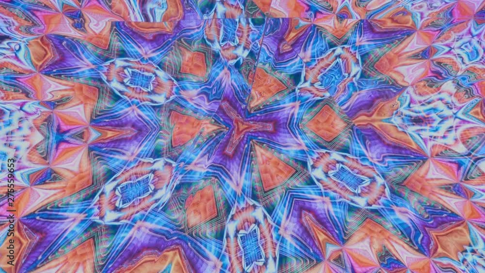 A colorful kaleidoscope moves and changes its appearance A colorful kaleidoscope moves and changes its appearance
