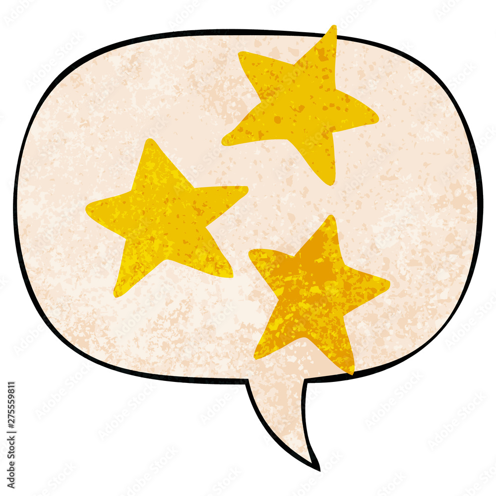 cartoon stars and speech bubble in retro texture style cartoon stars and speech bubble in retro texture style