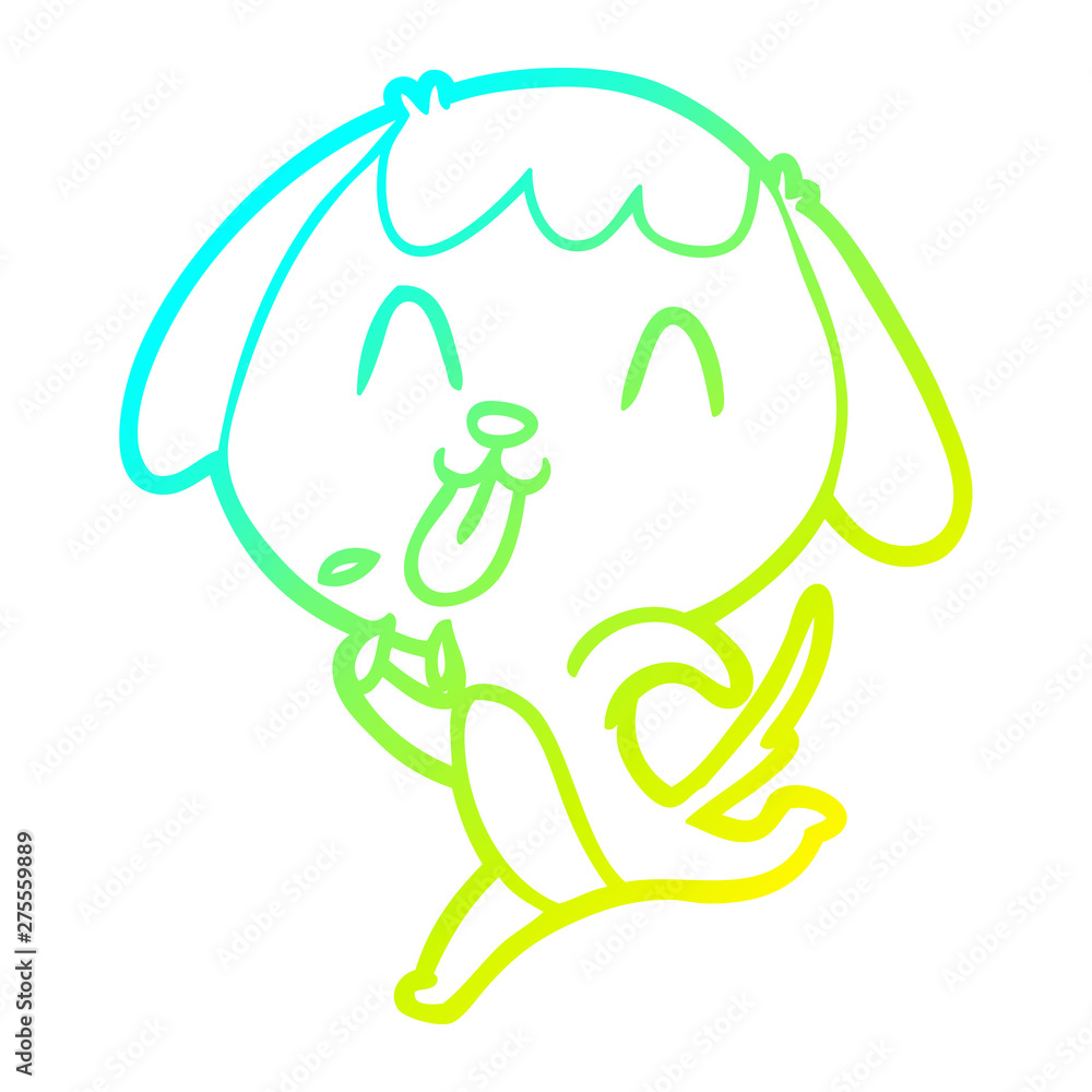 cold gradient line drawing cute cartoon dog cold gradient line drawing cute cartoon dog