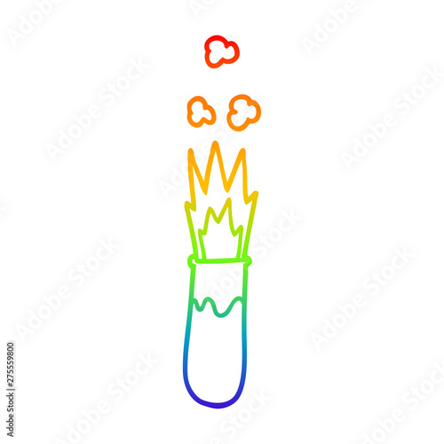 rainbow gradient line drawing cartoon chemical reaction