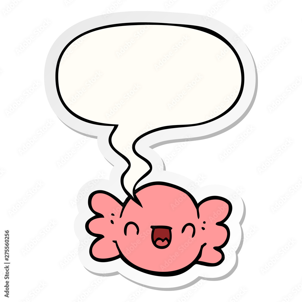 cartoon wrapped candy and speech bubble sticker cartoon wrapped candy and speech bubble sticker