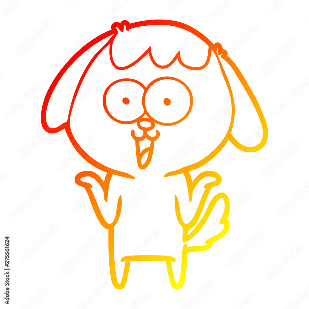 warm gradient line drawing cute cartoon dog warm gradient line drawing cute cartoon dog
