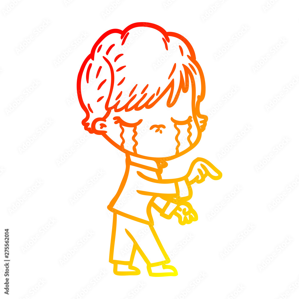 warm gradient line drawing cartoon woman crying warm gradient line drawing cartoon woman crying