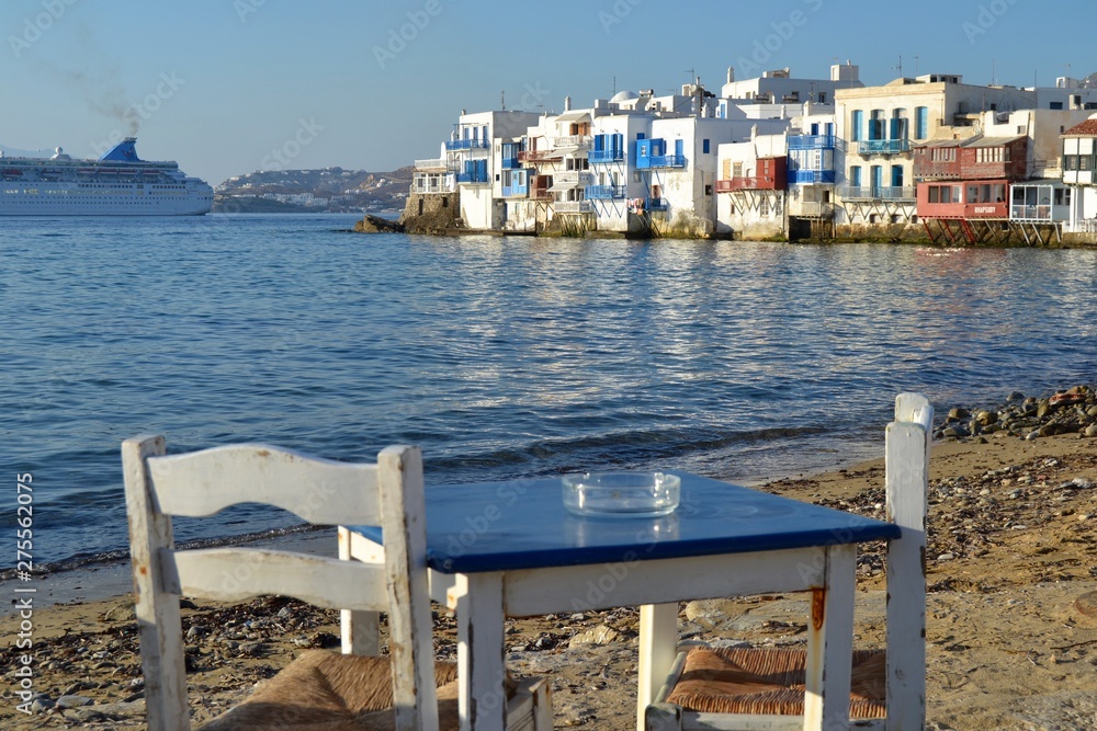 A Seaside View in Beautiful Mykonos Greece A Seaside View in Beautiful Mykonos Greece