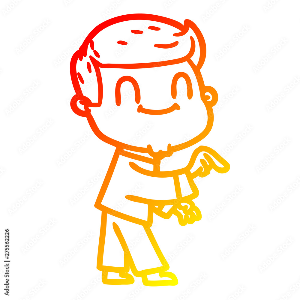 warm gradient line drawing cartoon friendly man warm gradient line drawing cartoon friendly man