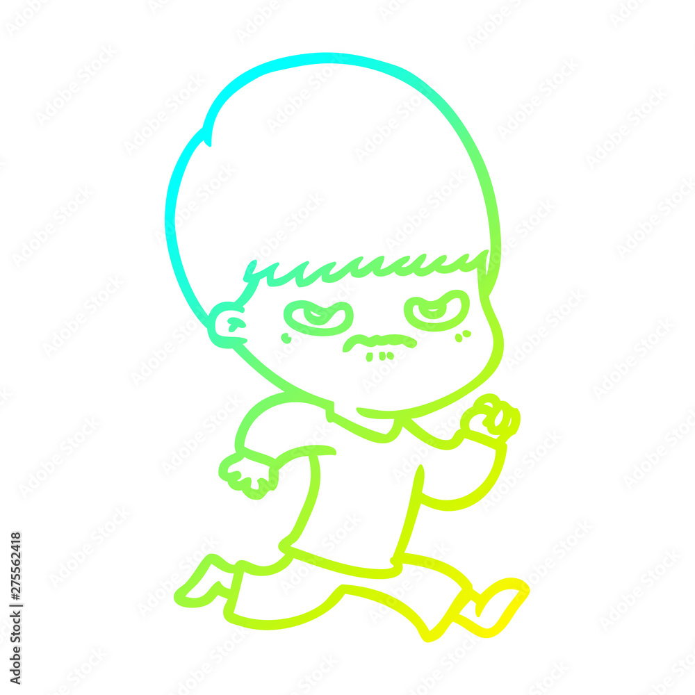 cold gradient line drawing annoyed cartoon boy cold gradient line drawing annoyed cartoon boy