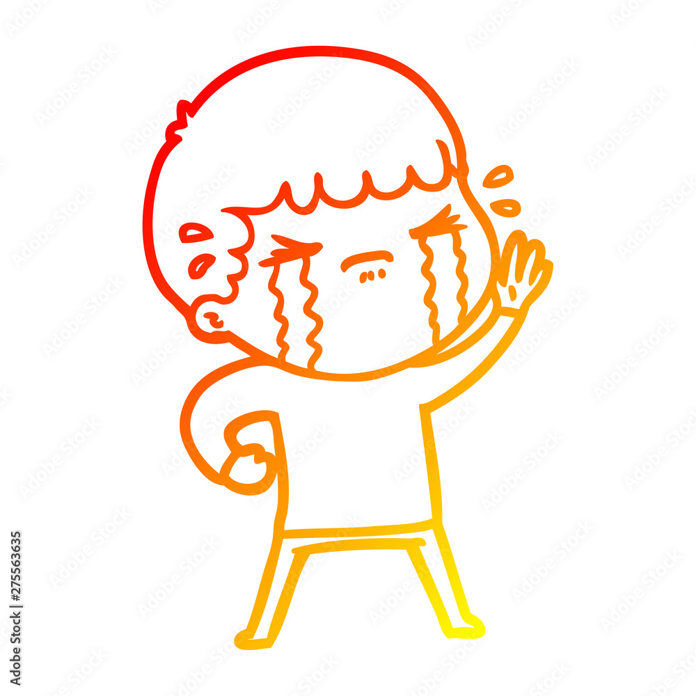 warm gradient line drawing cartoon man crying warm gradient line drawing cartoon man crying