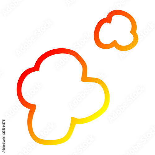 warm gradient line drawing cartoon poof of smoke