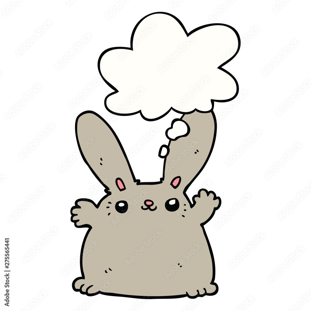 cartoon rabbit and thought bubble cartoon rabbit and thought bubble