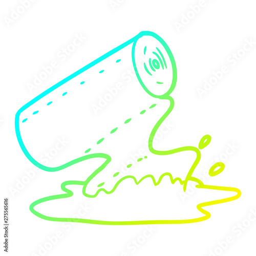 cold gradient line drawing cartoon kitchen towel soaking up spill