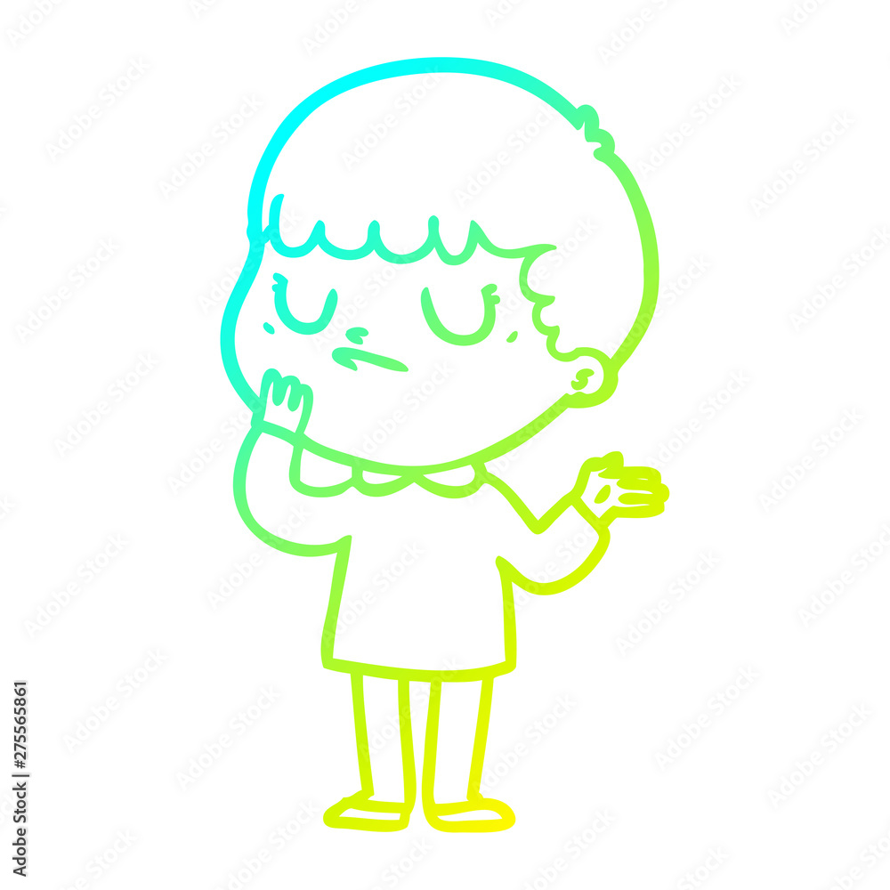 cold gradient line drawing cartoon grumpy boy cold gradient line drawing cartoon grumpy boy