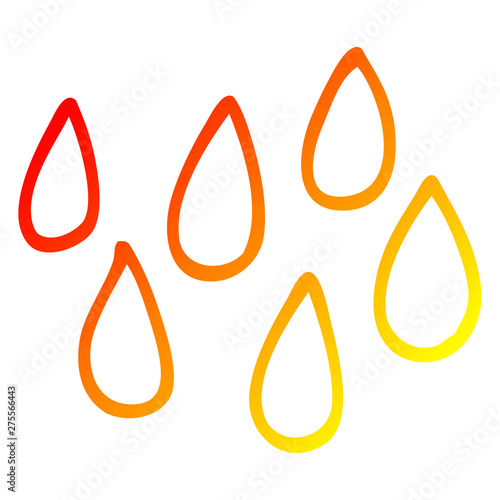 warm gradient line drawing cartoon blood droplets