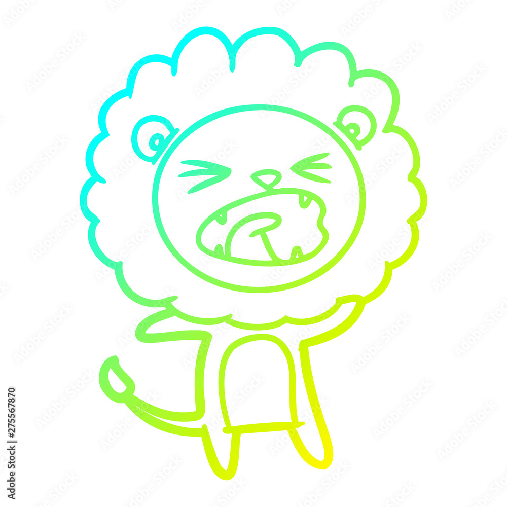 cold gradient line drawing cartoon lion cold gradient line drawing cartoon lion