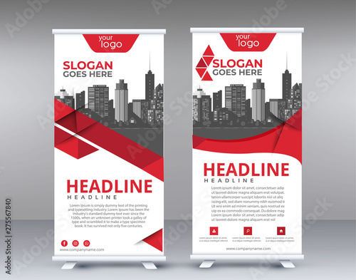 Roll up business template layout brochure leaflet-vector	