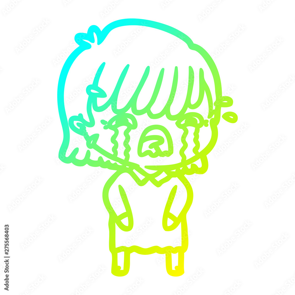 cold gradient line drawing cartoon girl crying cold gradient line drawing cartoon girl crying