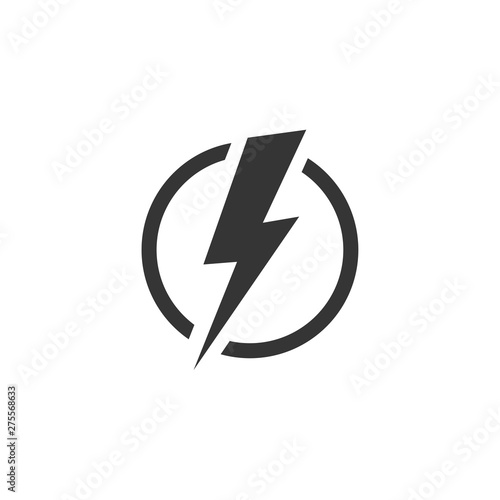 Free Download Lightning, electric power icon template black color editable. Energy and thunder electricity  symbol vector sign isolated on white background. Simple Power Flash logo vector illustration for graphic a - GFXLoad