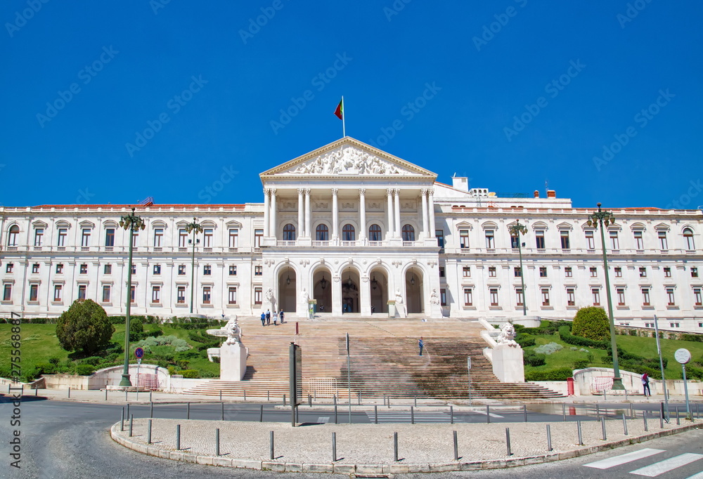 Lisbon, Portugal-28 May, 2019: Parliament building, Assembly of the Republic, Lisbon