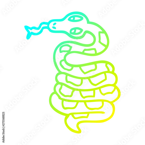 cold gradient line drawing cartoon poisonous snake