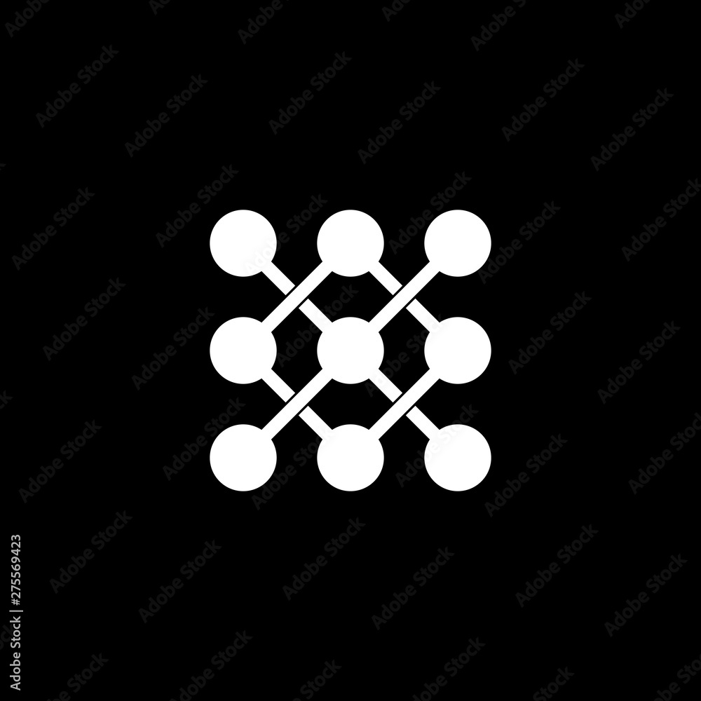 linked dots network overlapping logo vector linked dots network overlapping logo vector