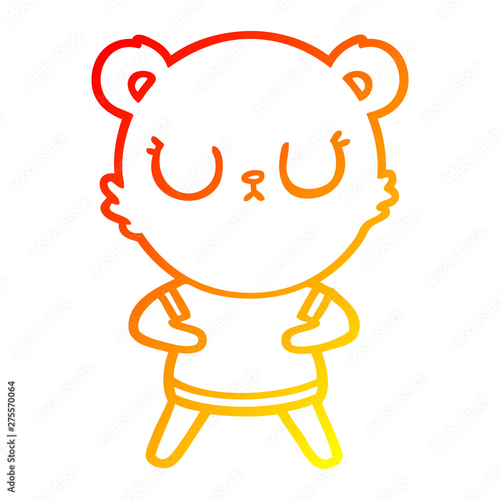 warm gradient line drawing peaceful cartoon bear warm gradient line drawing peaceful cartoon bear