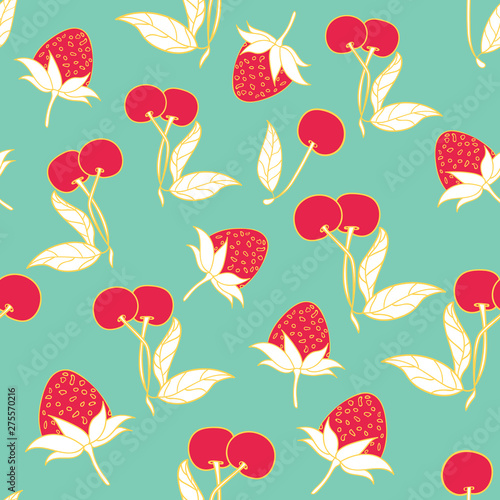 Modern summer fruits seamless pattern design summer wine collection