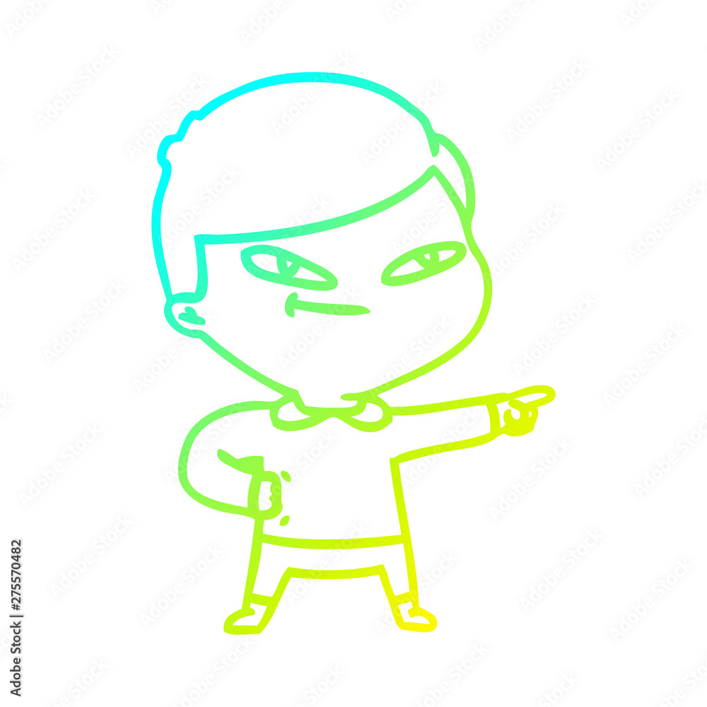 cold gradient line drawing cartoon pointing man cold gradient line drawing cartoon pointing man