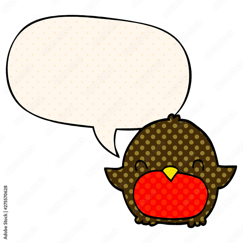 cartoon penguin and speech bubble in comic book style cartoon penguin and speech bubble in comic book style