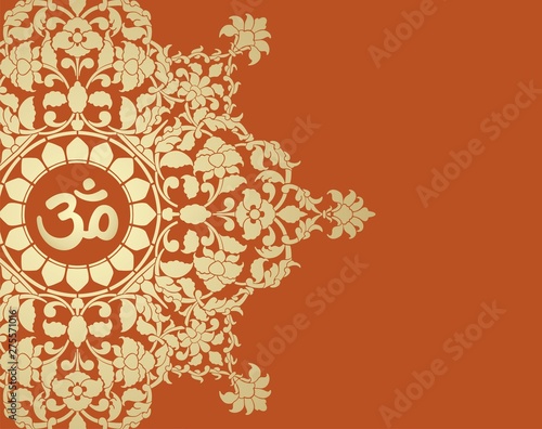 aum syllable, paisley design ,Hinduism, India	