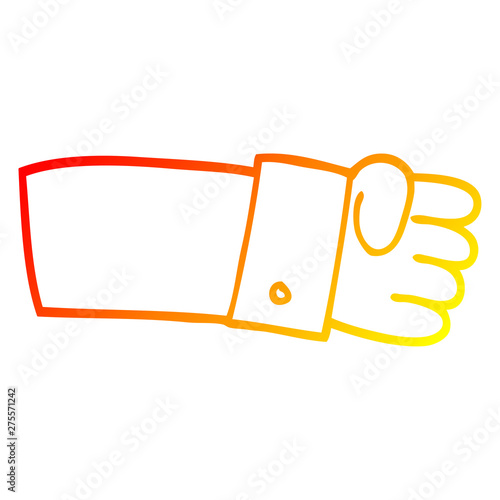 warm gradient line drawing cartoon judo chop shirt arm