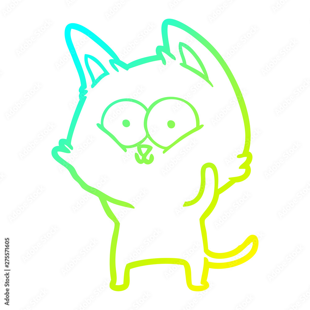 cold gradient line drawing cartoon cat cold gradient line drawing cartoon cat