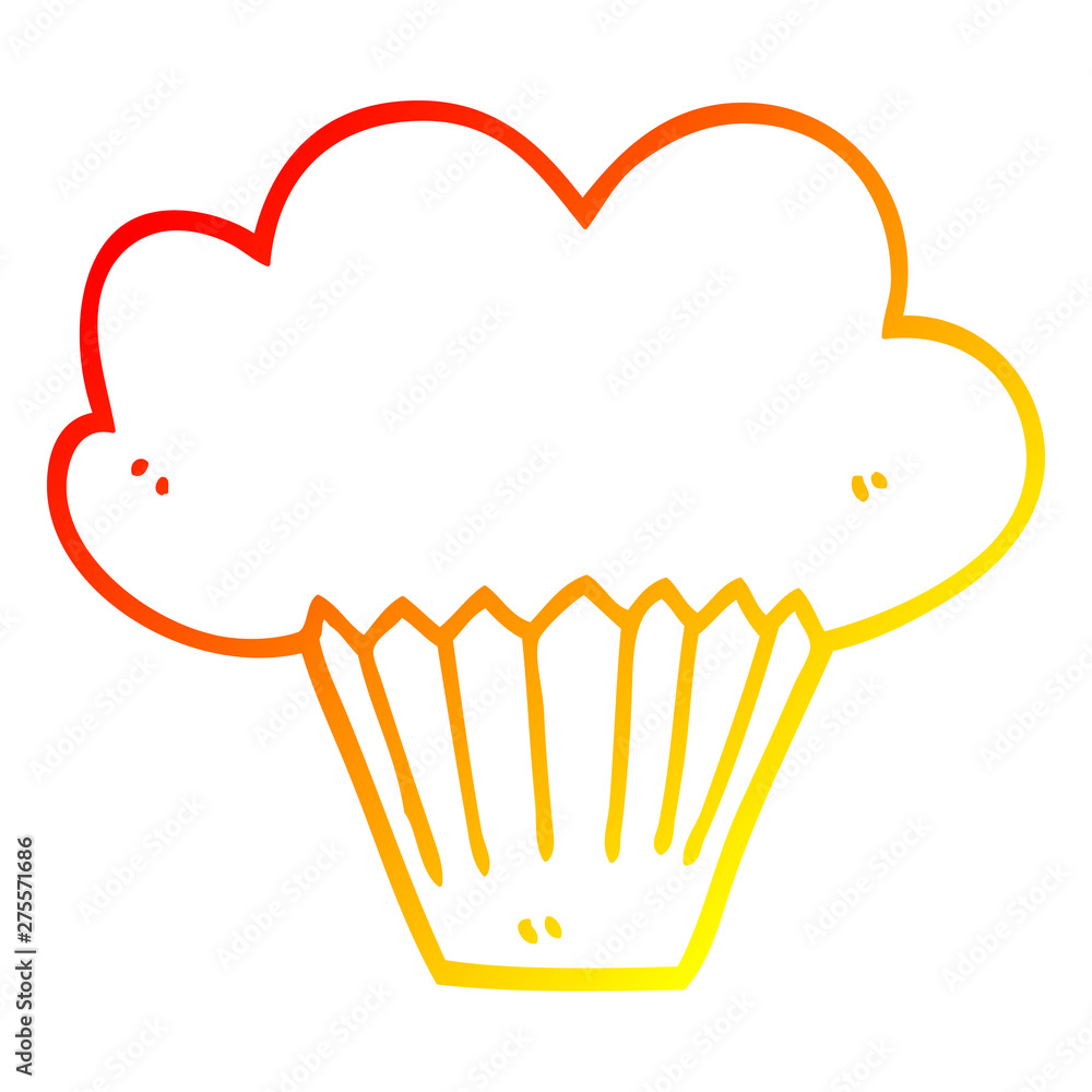 warm gradient line drawing cartoon muffin warm gradient line drawing cartoon muffin