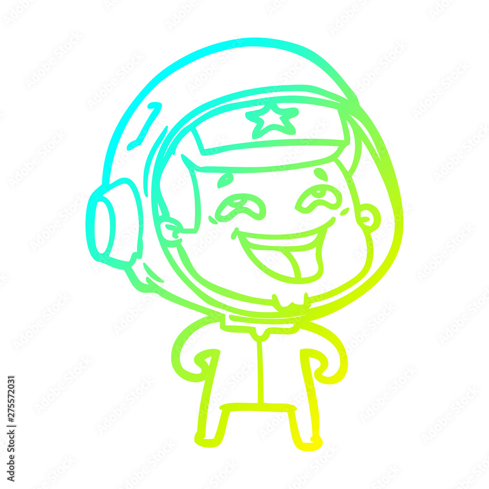 cold gradient line drawing cartoon laughing astronaut cold gradient line drawing cartoon laughing astronaut