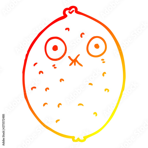 warm gradient line drawing cartoon bitter lemon