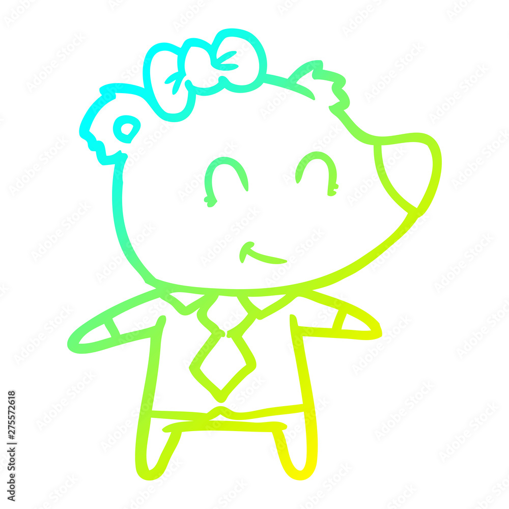 cold gradient line drawing female bear in work clothes cold gradient line drawing female bear in work clothes