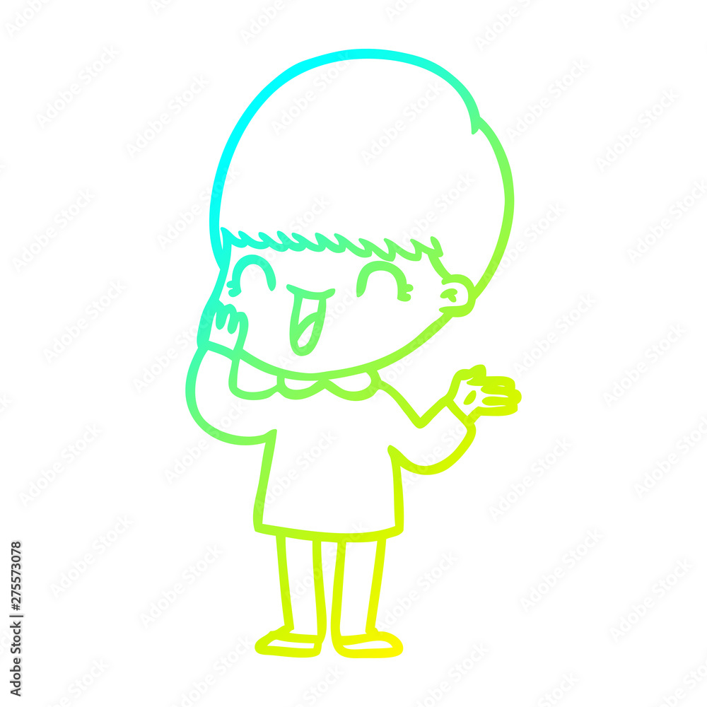 cold gradient line drawing happy cartoon boy cold gradient line drawing happy cartoon boy